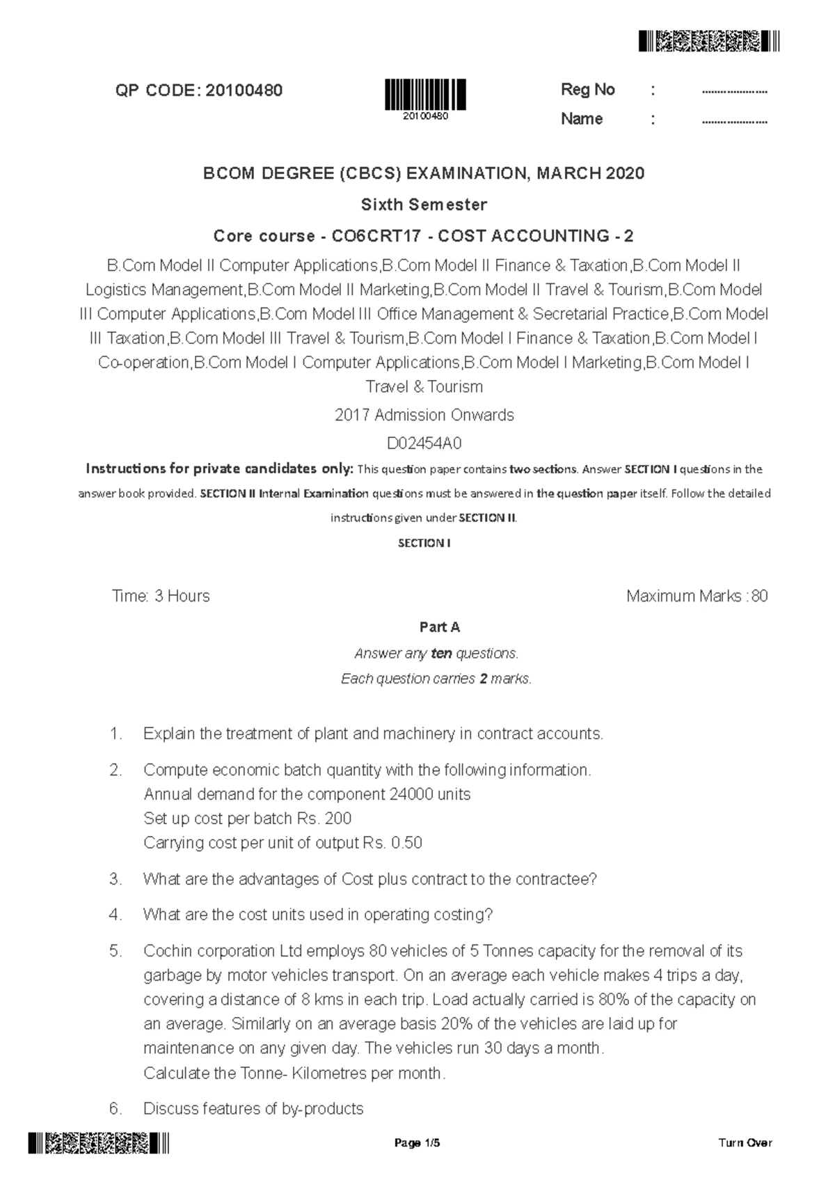 Income tax 3 - model question paper for practice and previous year ...