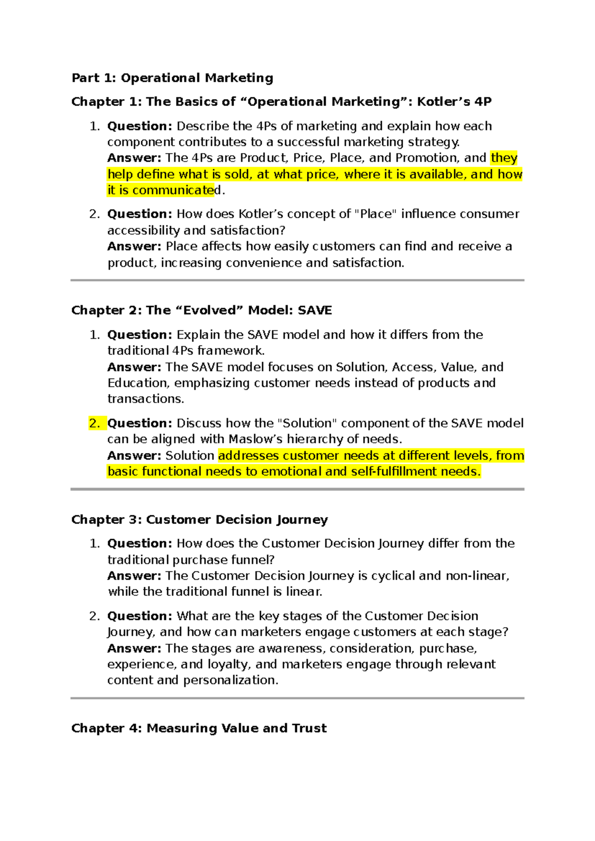 M A - Marketing: Operational & Strategic Insights on 4Ps and SAVE Model ...
