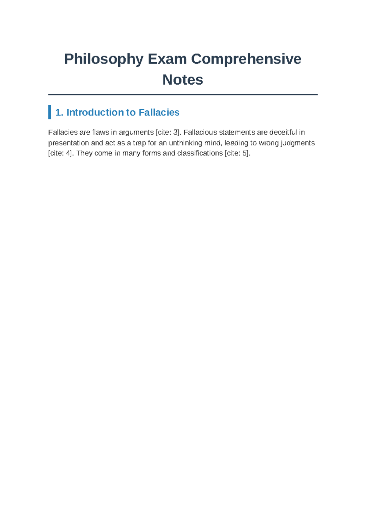 Final Exam Notes: Comprehensive Guide to Fallacies in Philosophy - Studocu