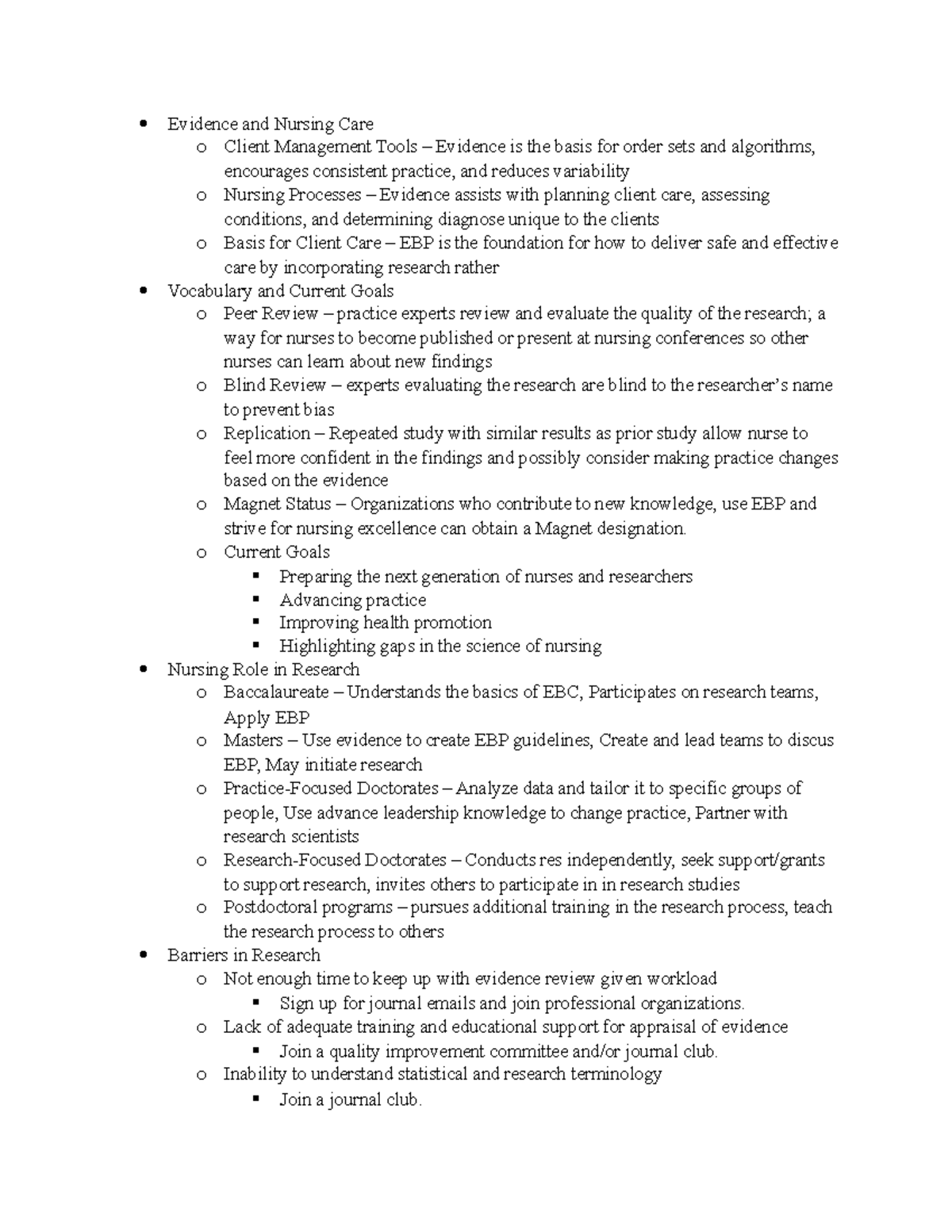NR449 EBP Week 1 Evidence-Based Practice Notes and Concepts - Studocu