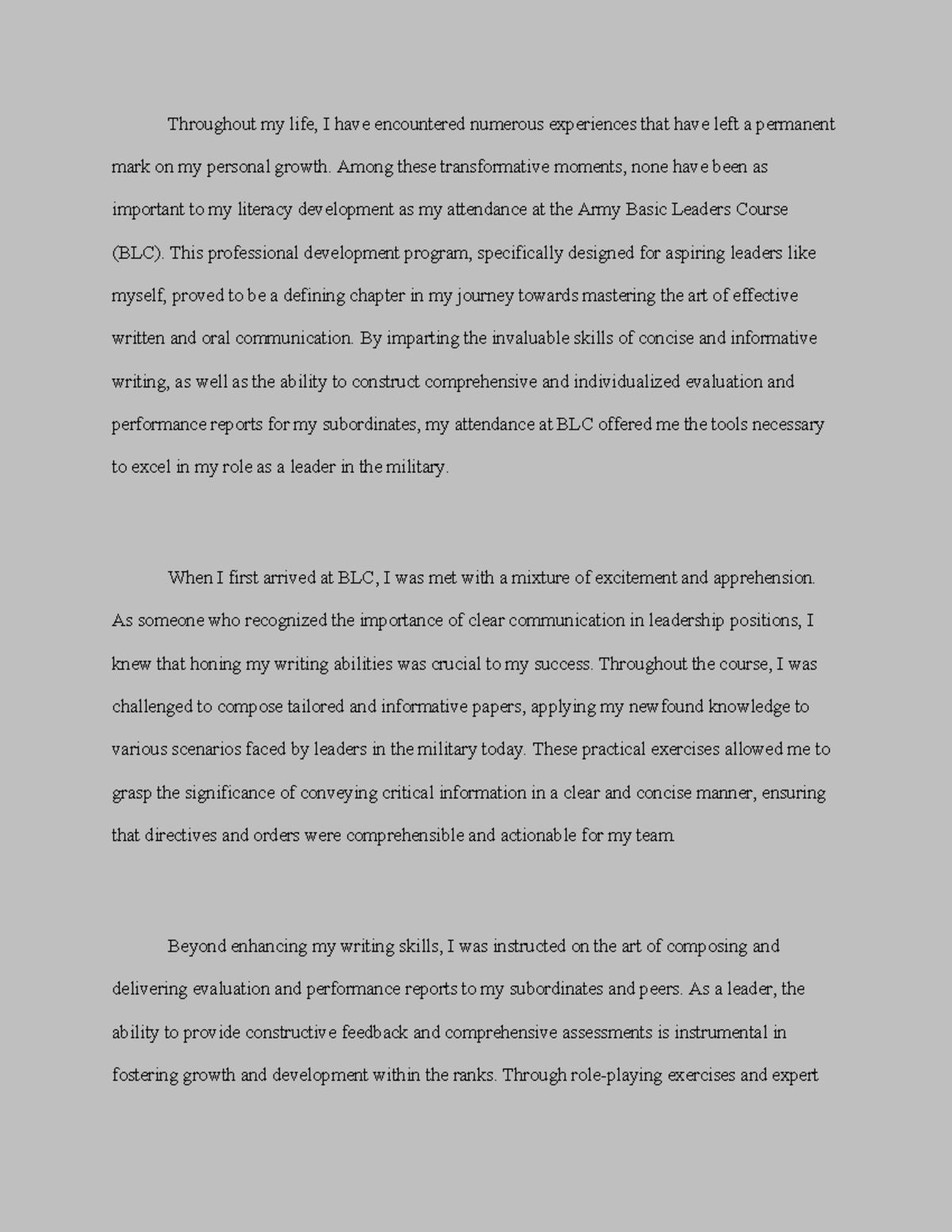 BLC Literacy Development: Transformative Leadership Skills in Writing ...
