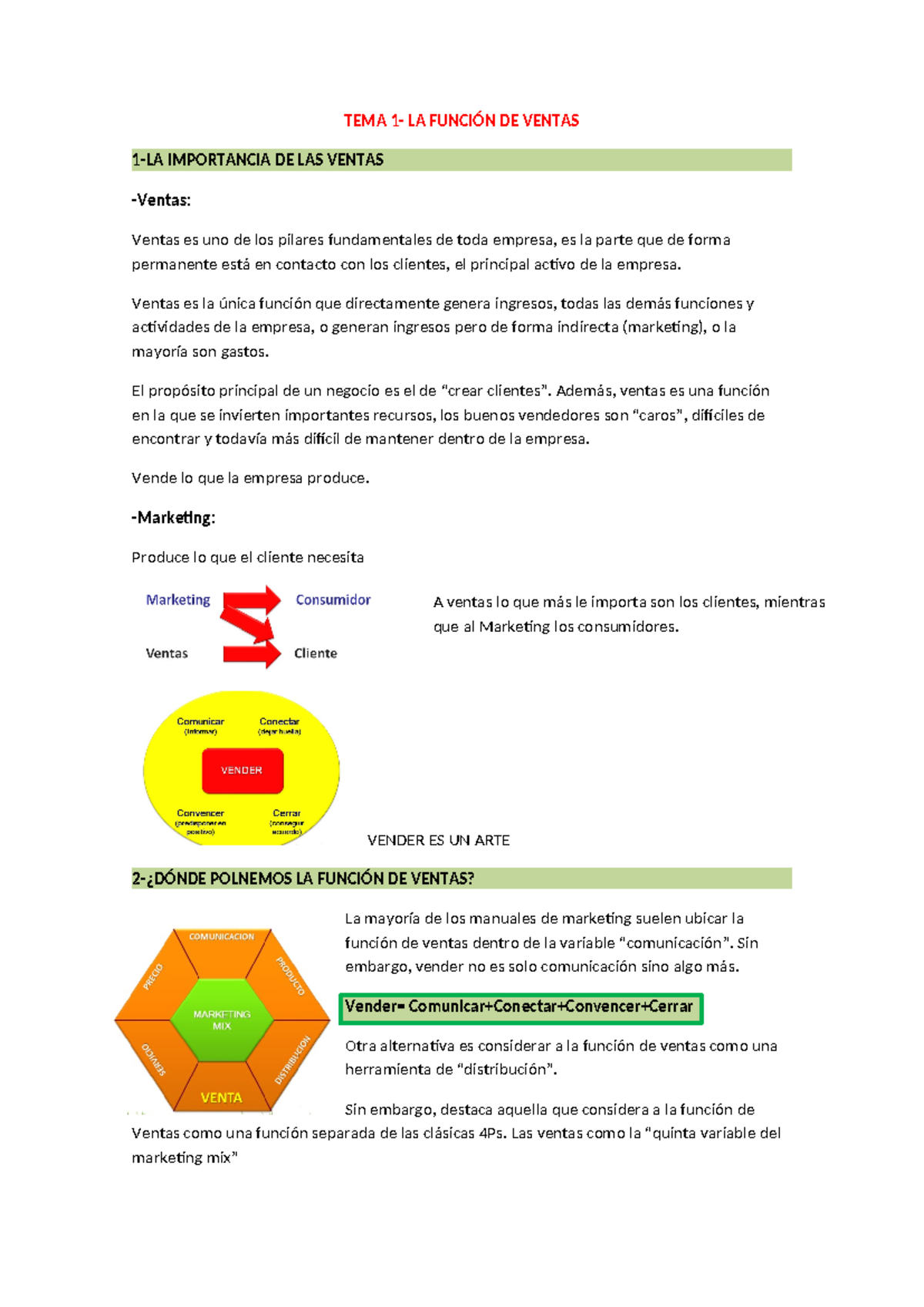 TEMA 1 - Resumen Dirección de Ventas - TEMA 1- LA FUNCIÓN DE VENTAS 1 ...
