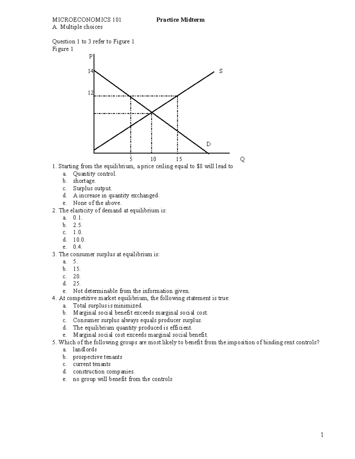 ECON 101 Practice Midterm Exam Questions and Answers - Studocu