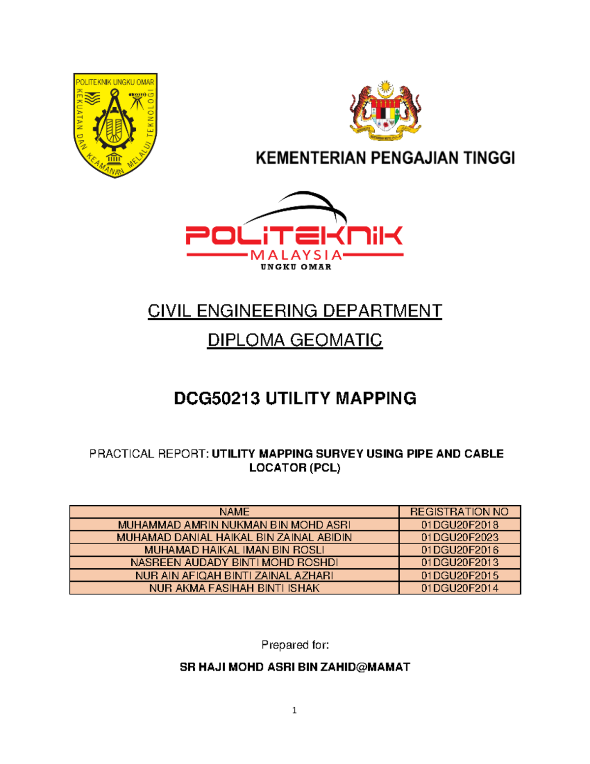 Utility Mapping Practical Report (PCL) - DCG50213 - Studocu