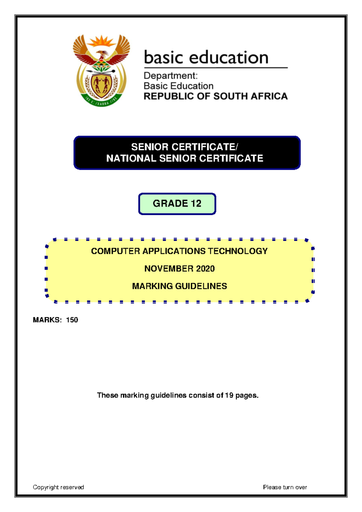 CAPS P2 Nov 2020 Marking Guidelines for Computer Applications Tech ...