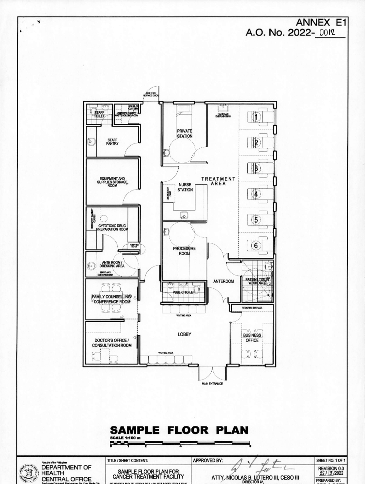 Sample Floor Plan for Chemotherapy Facility AO2022 0012 - Studocu