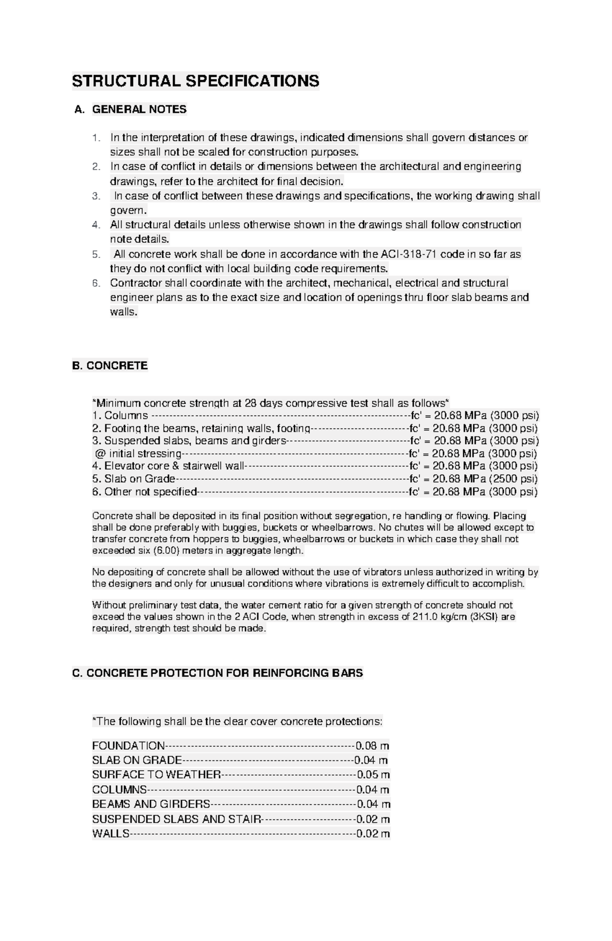 Structural Specifications for Concrete and Steel (ENG 101) - Studocu