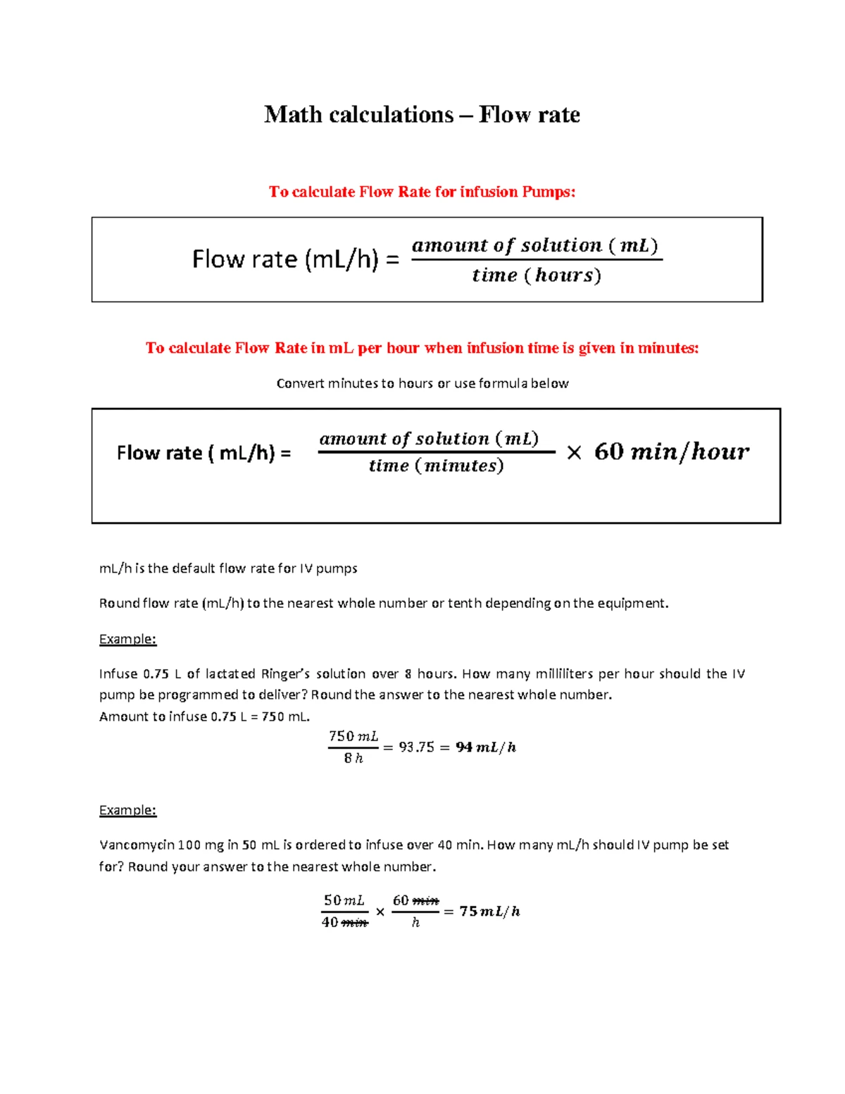 Dosage Calculation Formula Guide for Nursing Practice (NUR 101) - Studocu