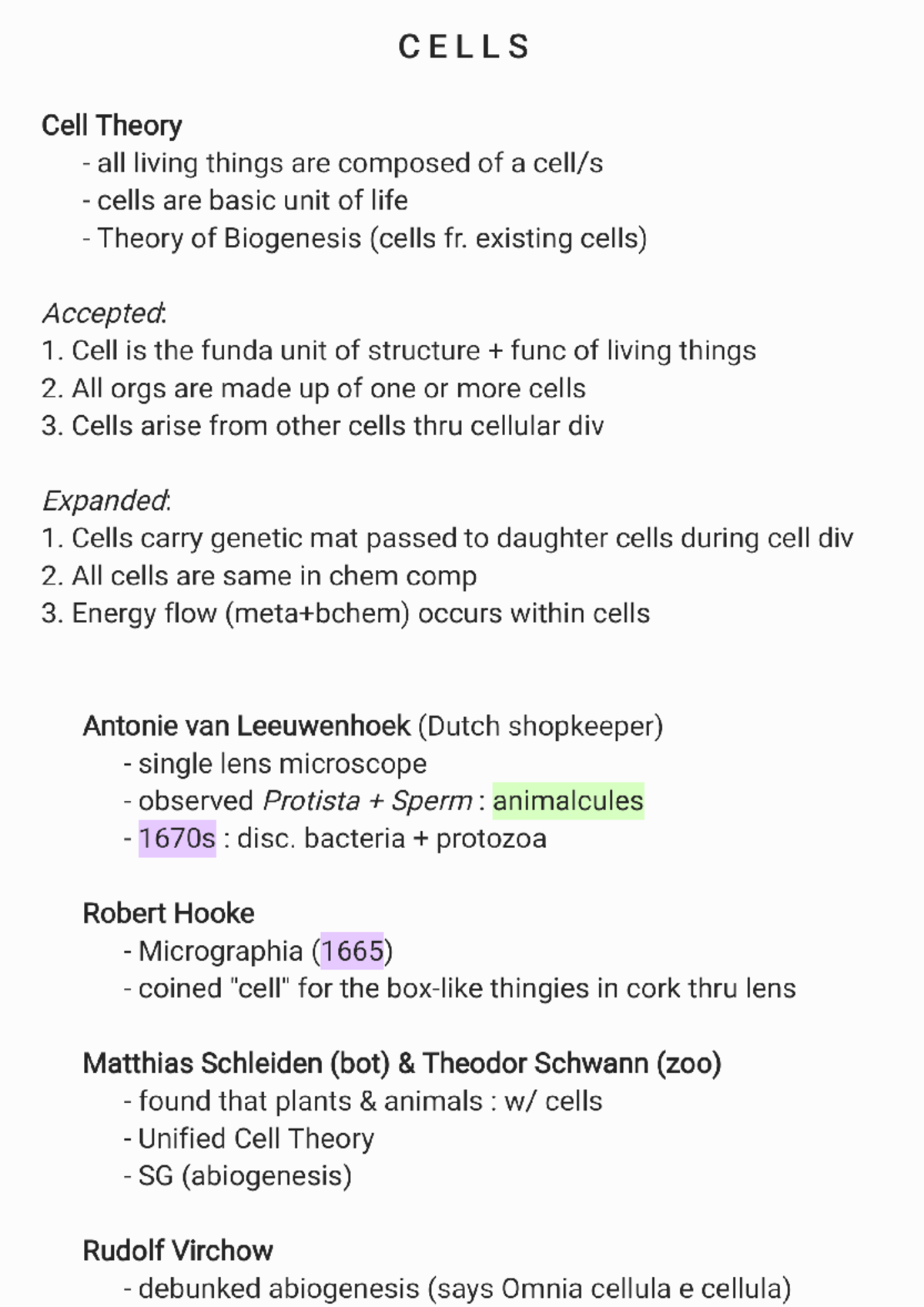 Bchem Pre - biochem - CELLS Cell Theory all living things are composed ...