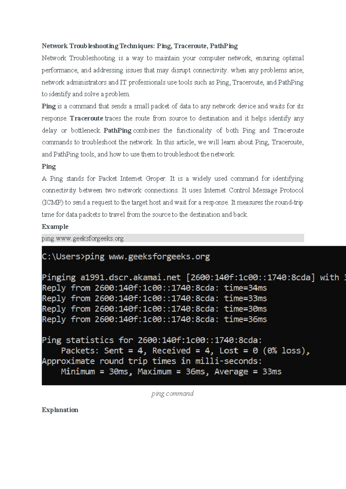 Network Troubleshooting Techniques: Using Ping, Traceroute & PathPing ...