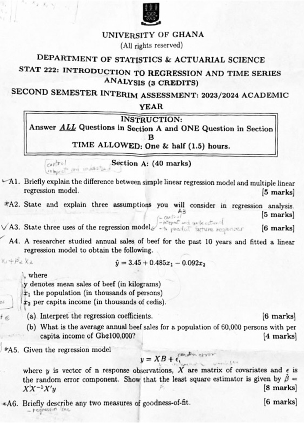 Midterm Assessment: Introduction to Time Series & Regression (STAT 222 ...