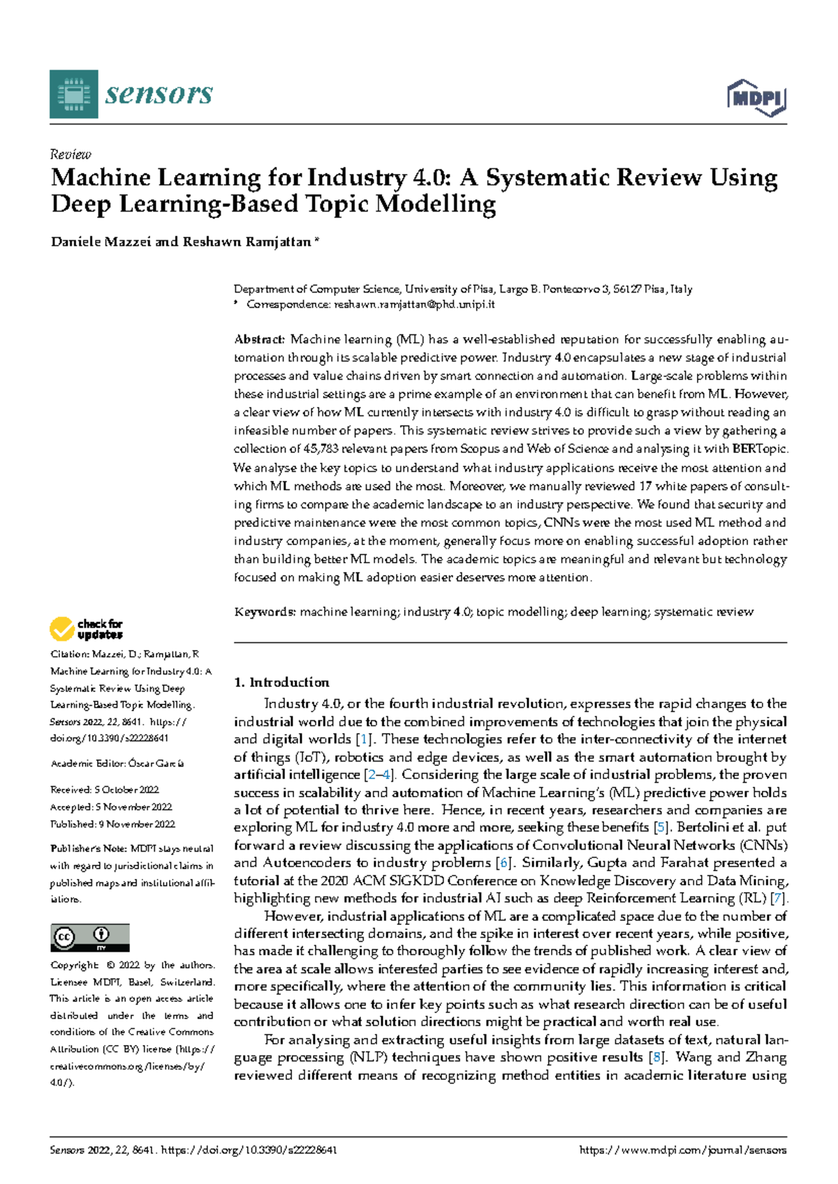 Machine Learning Applications in Industry 4.0: A Systematic Review ...