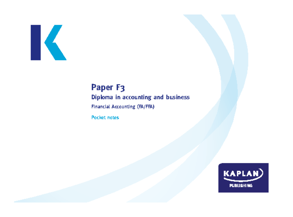 ACCA Paper F3 documents - Paper F Diploma in accounting and business ...
