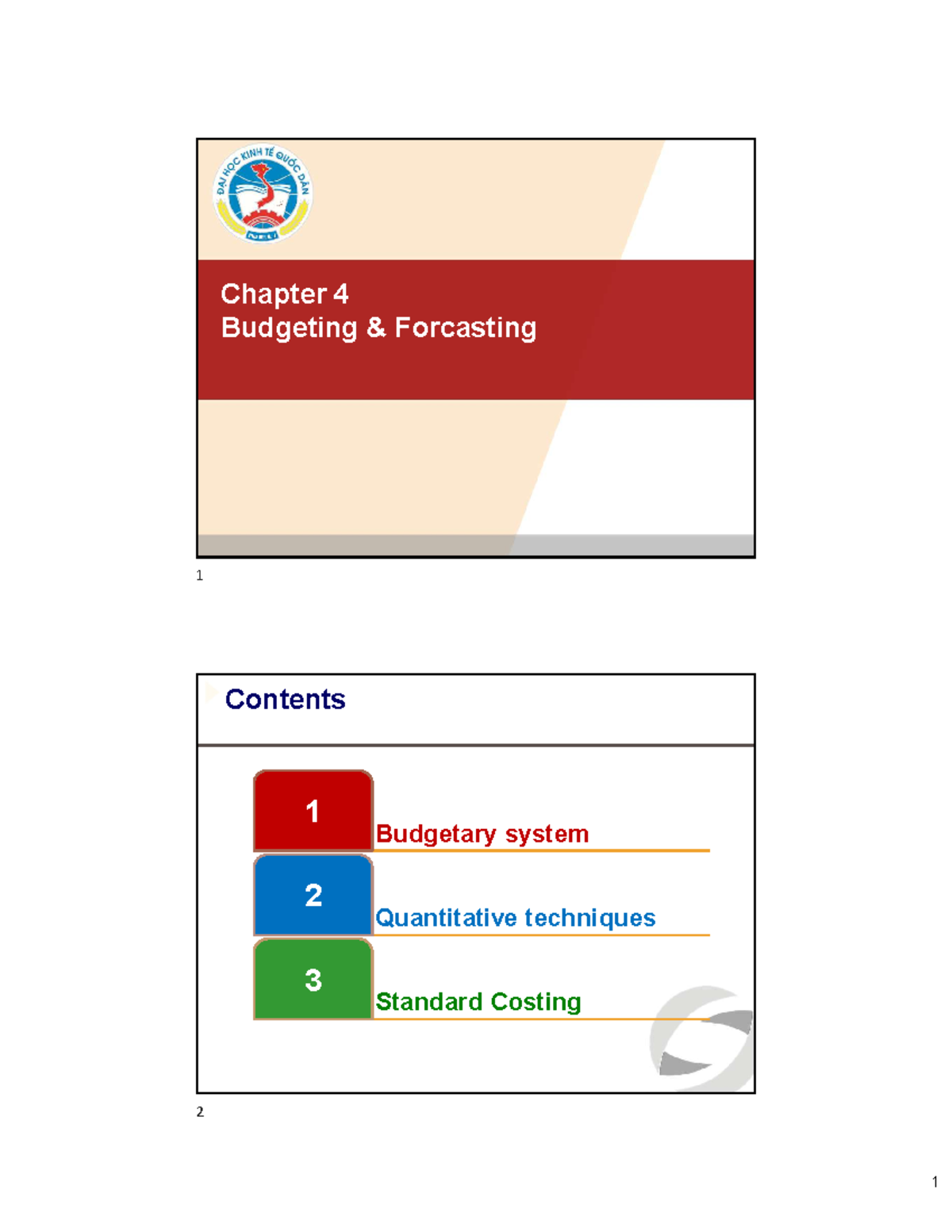 Chapter 4: Budgeting and Forecasting Techniques - Studocu