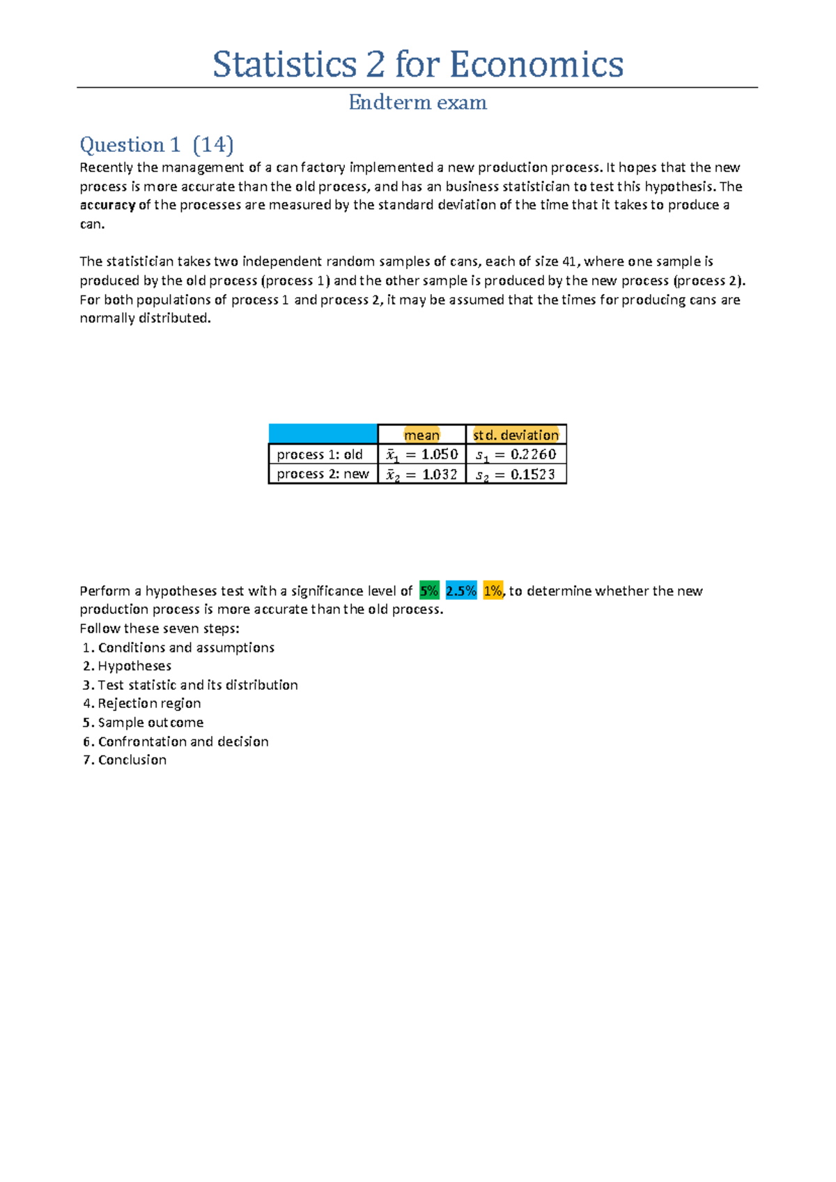 Stat2 Final Exam 2020 Questions and Detailed Solutions - Studeersnel
