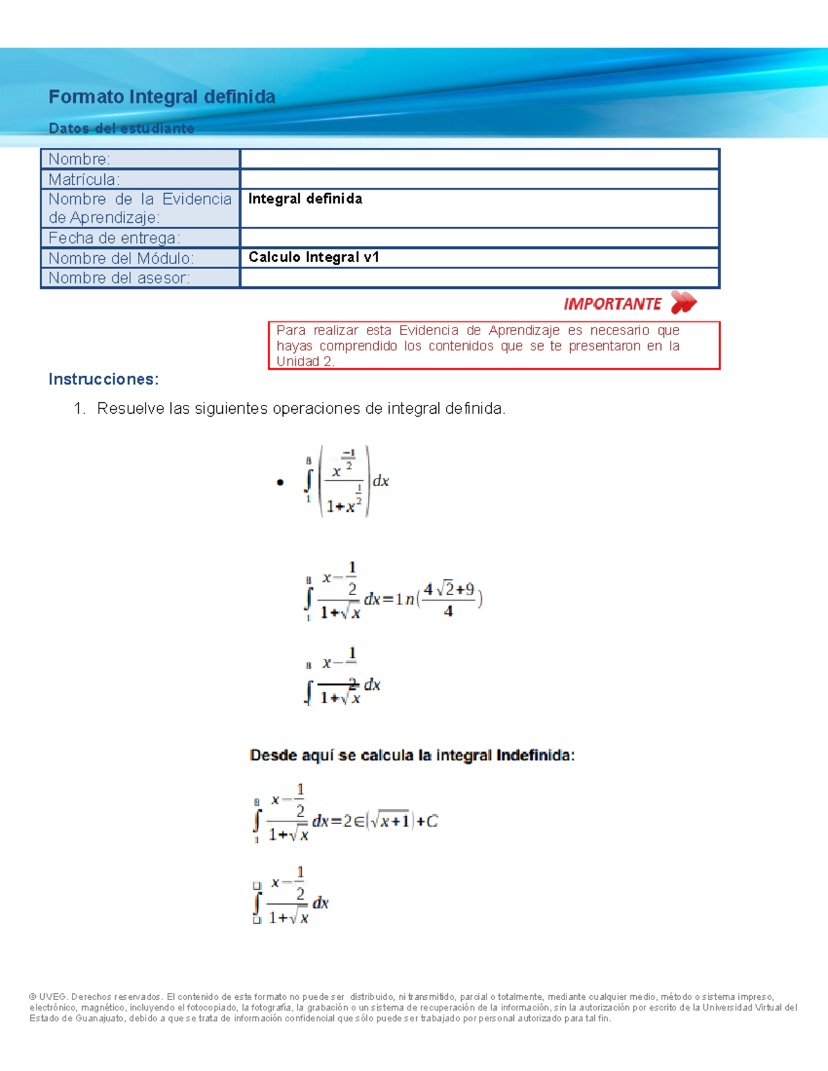Integraldefinida - Calculo Integral Integral definida UVEG - Formato ...
