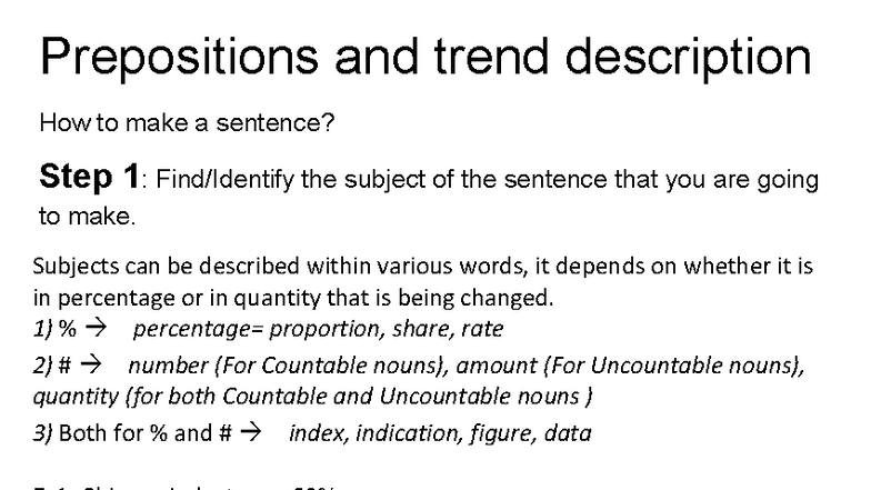 ENG 101: Prepositions and Trend Descriptions in Sentence Construction ...