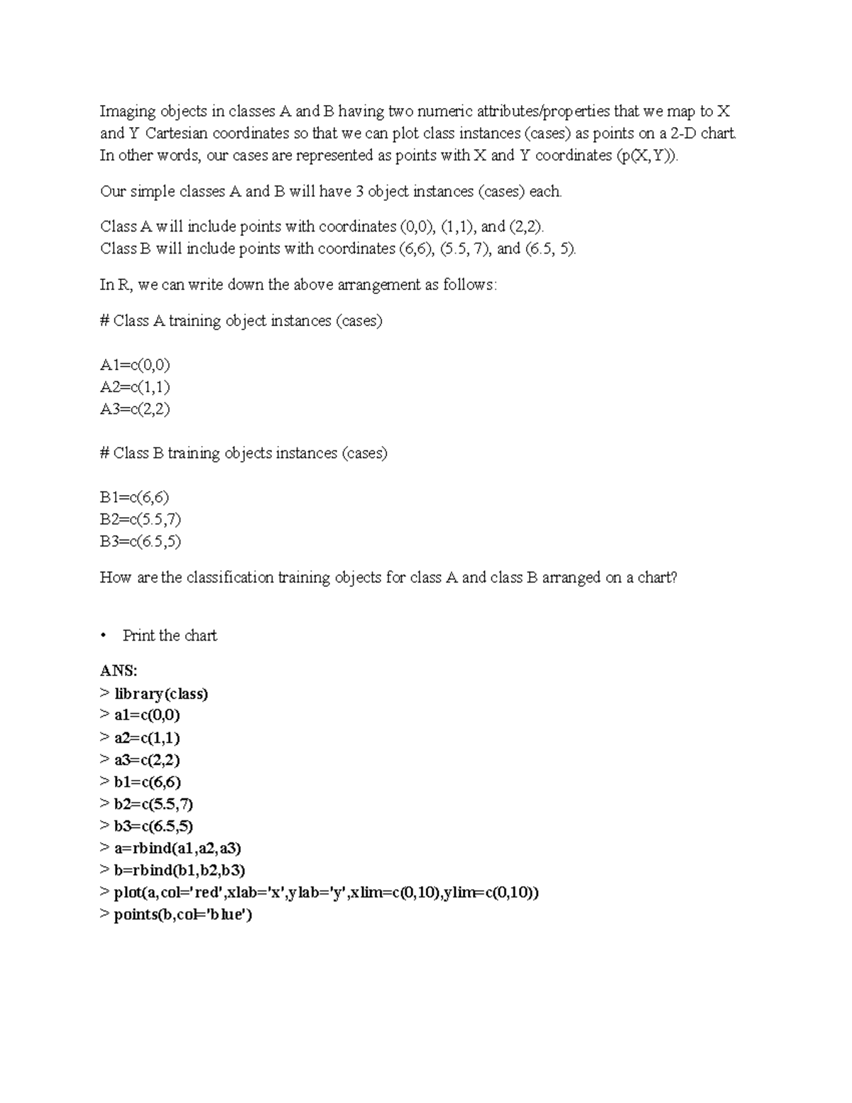 CS 4407 Programming Assignment: kNN Classification of Classes A & B ...