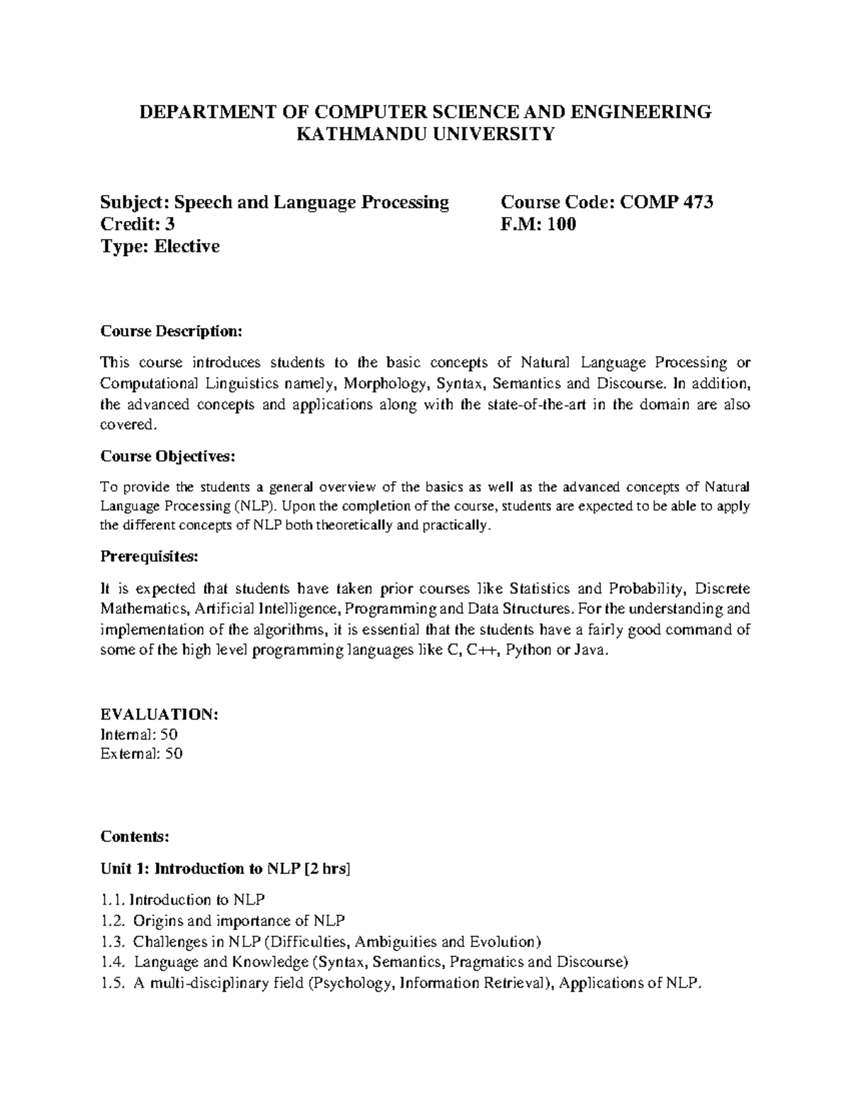 COMP 473 Final Exam Notes: Speech and Language Processing - Studocu