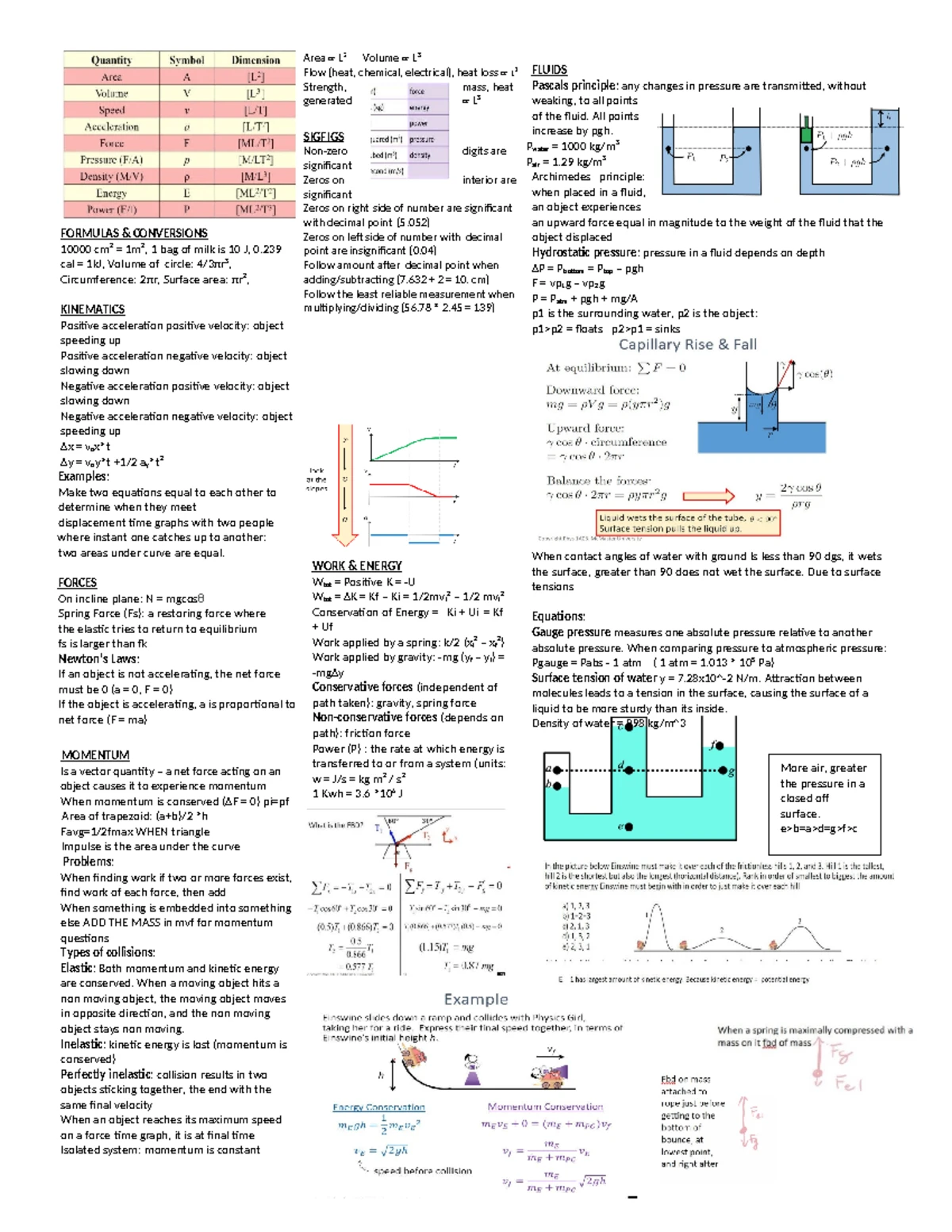 Midterm 2 Cheat Sheet for Physics Concepts and Units - Studocu