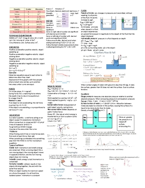 Midterm 2 Cheat Sheet for Physics Concepts and Units - Studocu