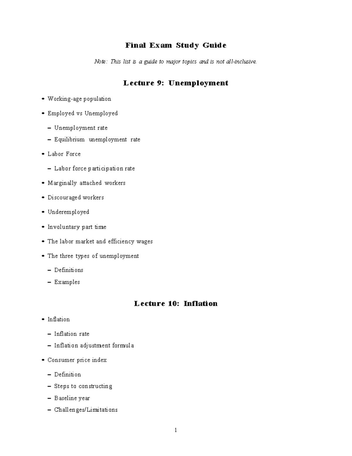 Final Exam Study Guide: Economics Concepts - Studocu
