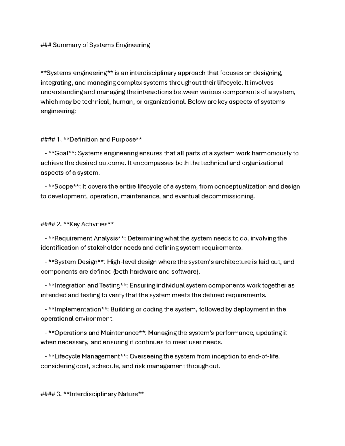Systems Engineering Overview: Key Concepts and Methodologies - Studeersnel