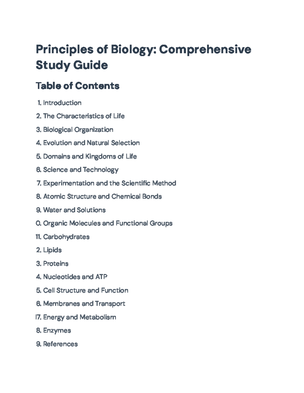 Principles of Biology: Comprehensive Study Guide (BIO101) - Principles ...