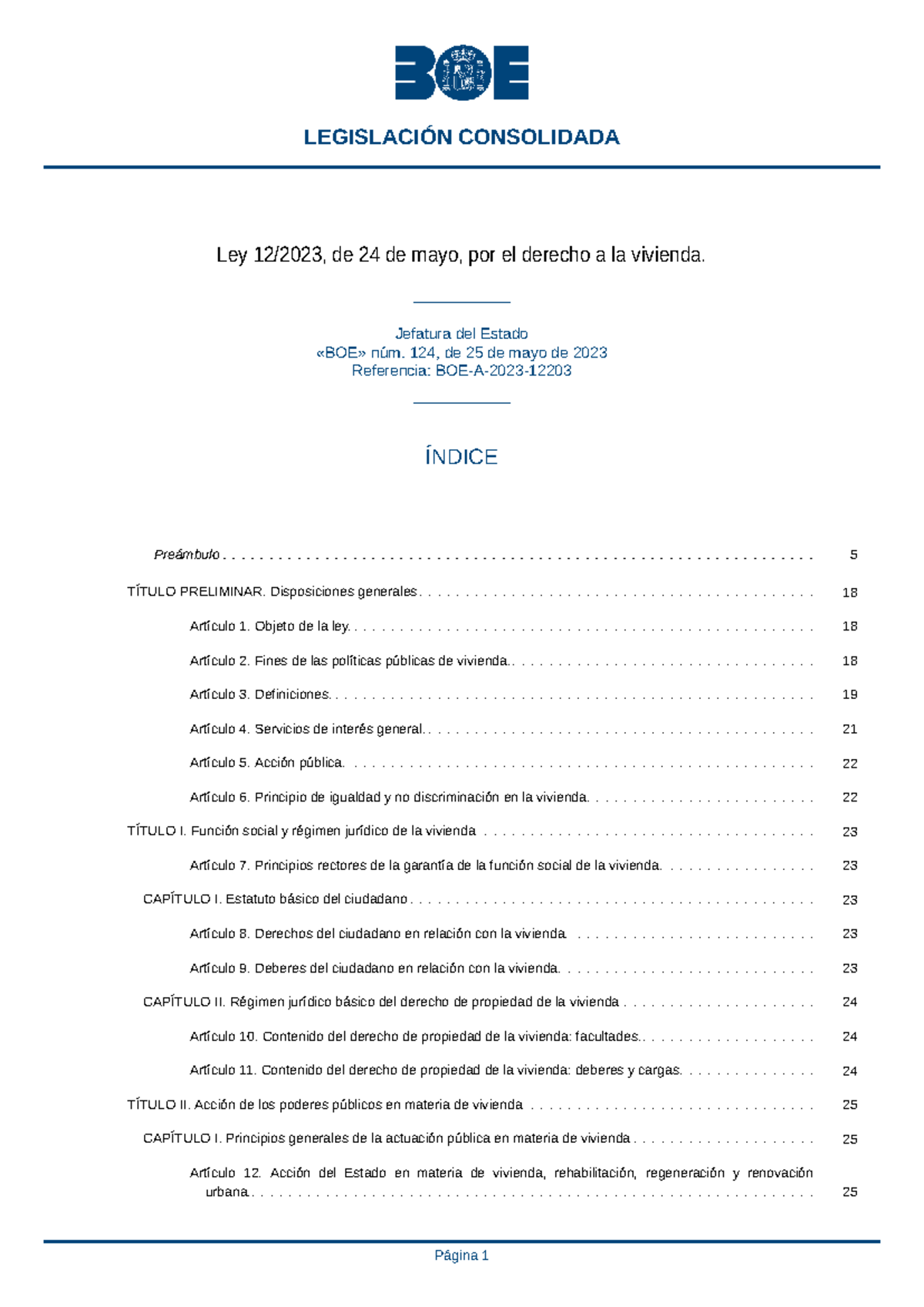 Ley 12 2023, de 24 de mayo, por el derecho a la vivienda - Ley 12/2023 ...