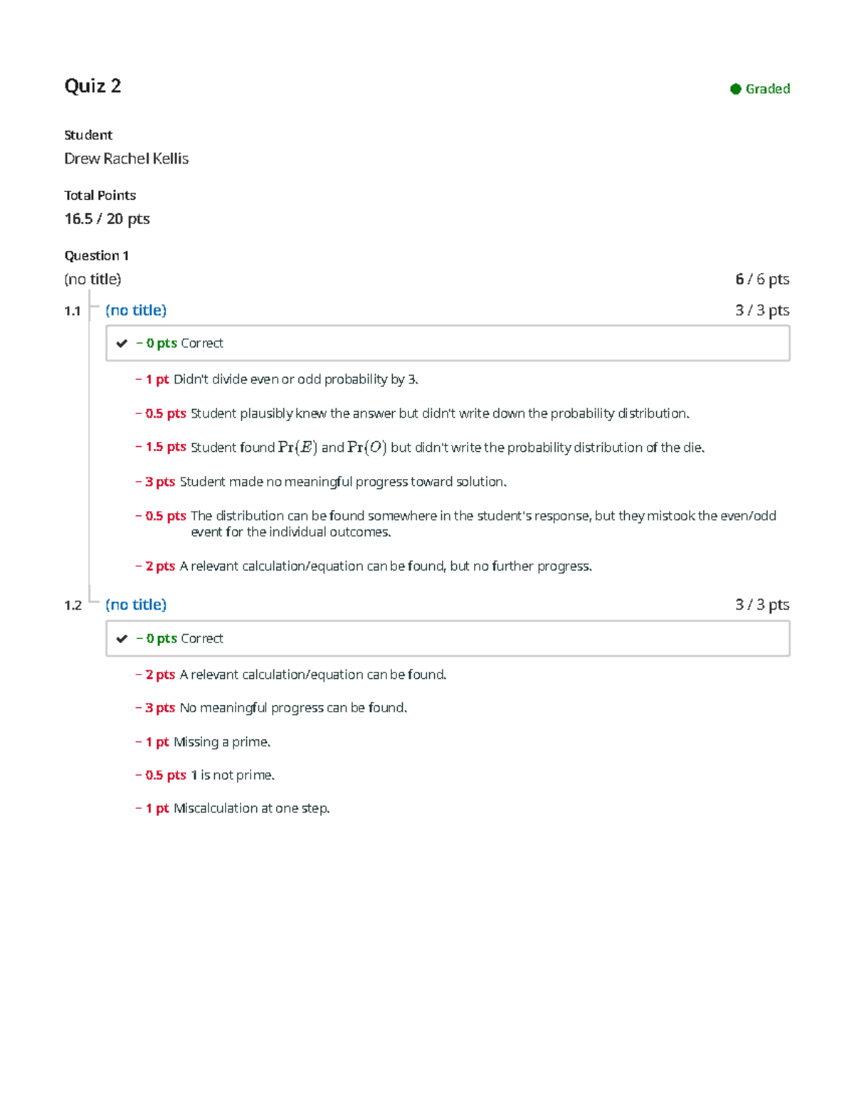 Quiz 2 - GT Finite Math Graded Responses and Feedback - Studocu