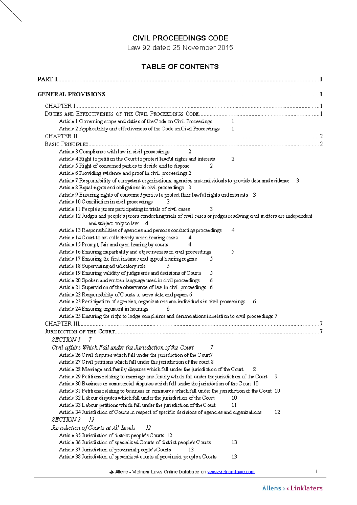Civil Procedure Code: Key Articles & Procedures Overview (1) - Studocu