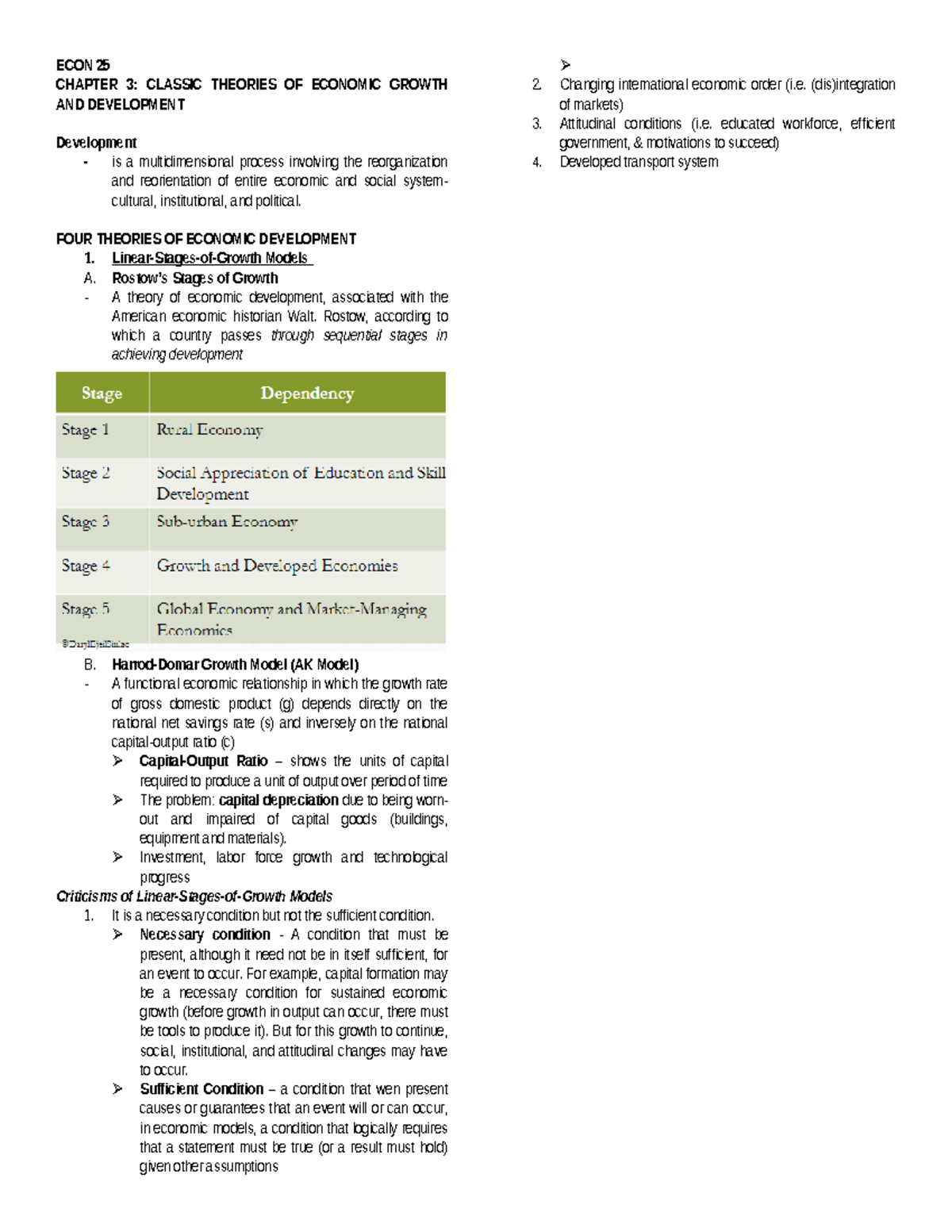 Classic Theories OF Economic Growth AND Development - ECON 25 CHAPTER 3 ...
