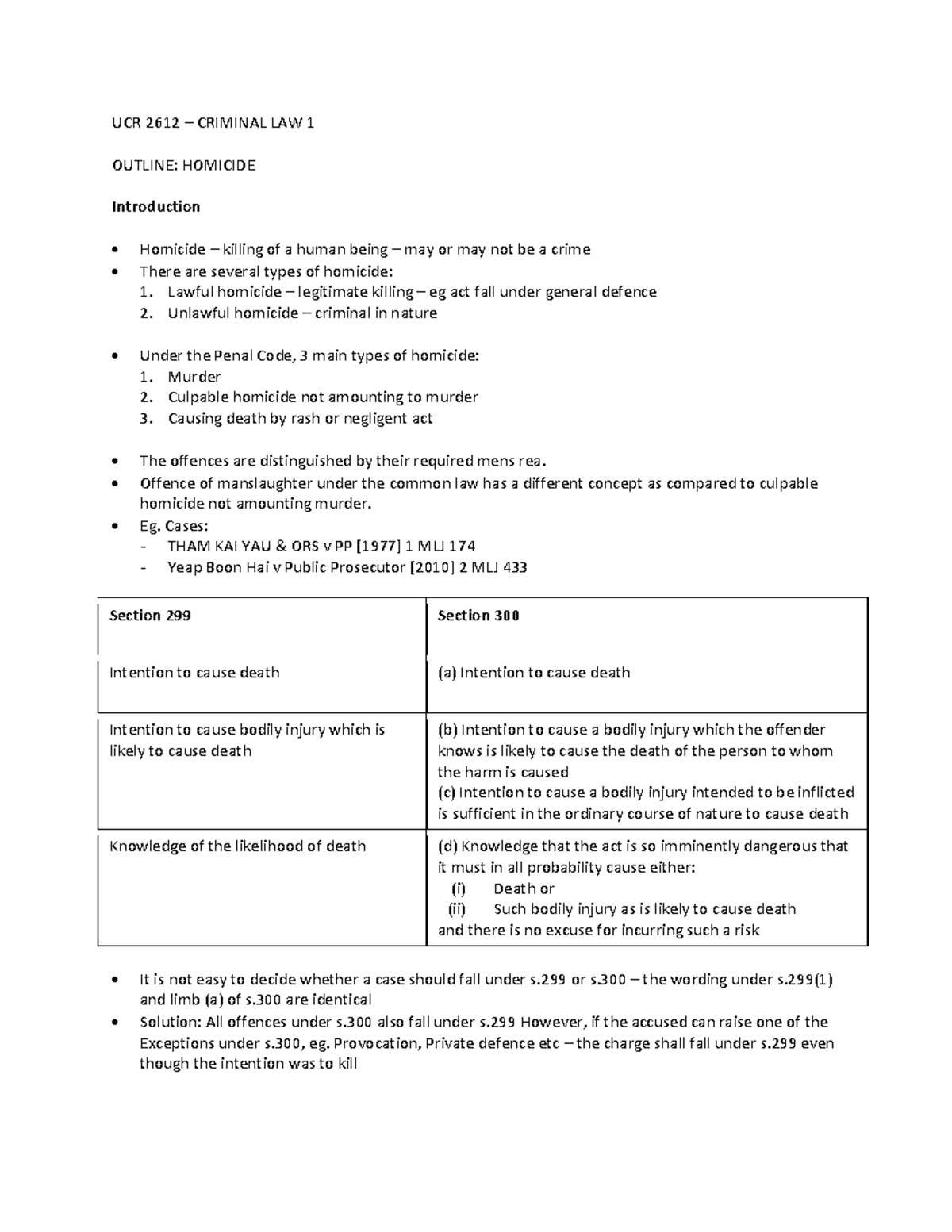 Section 302 & 304 - Criminal Law I - MMU - Studocu