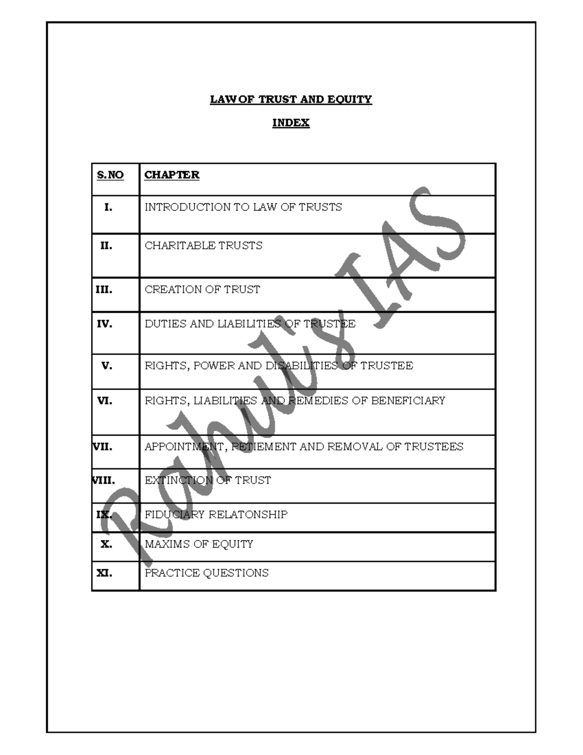 Equity & Trusts: Comprehensive Notes for LAW 101 Final Exam - Studocu
