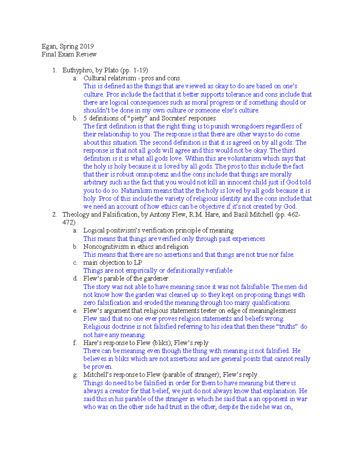 PHIL 101 Final Exam Study Guide: Key Concepts & Arguments - Studocu