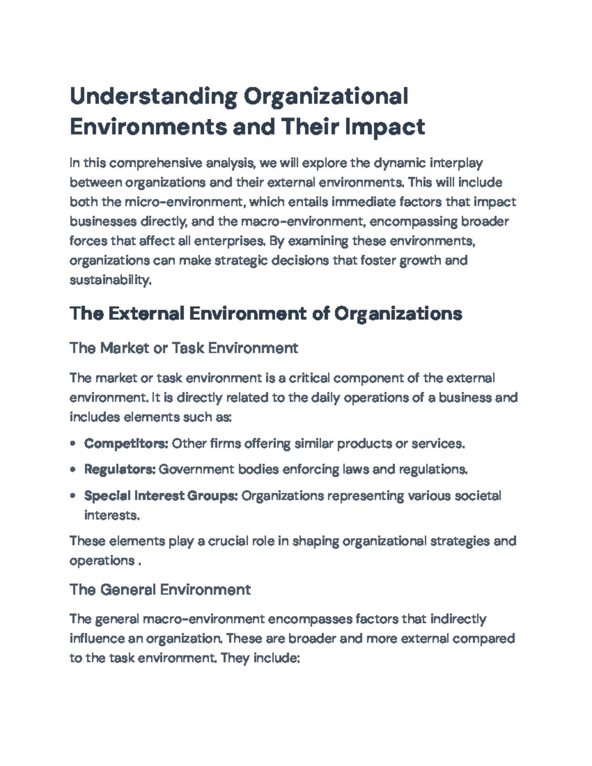 Organizational Analysis: PESTEL Framework Insights for Strategy - Studocu