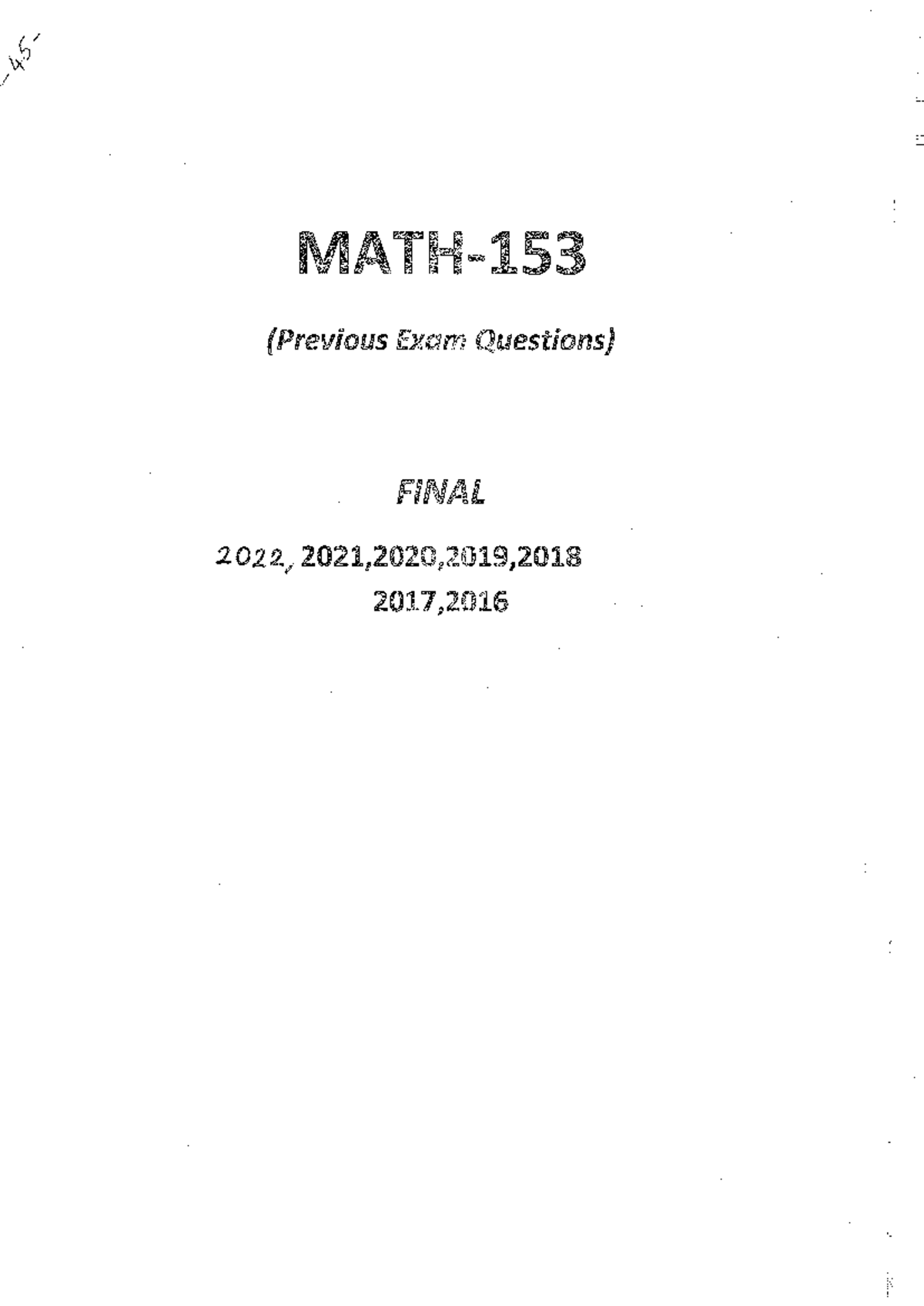 Final Exam Questions (Math 153) from 2016 to 2022 - Studocu