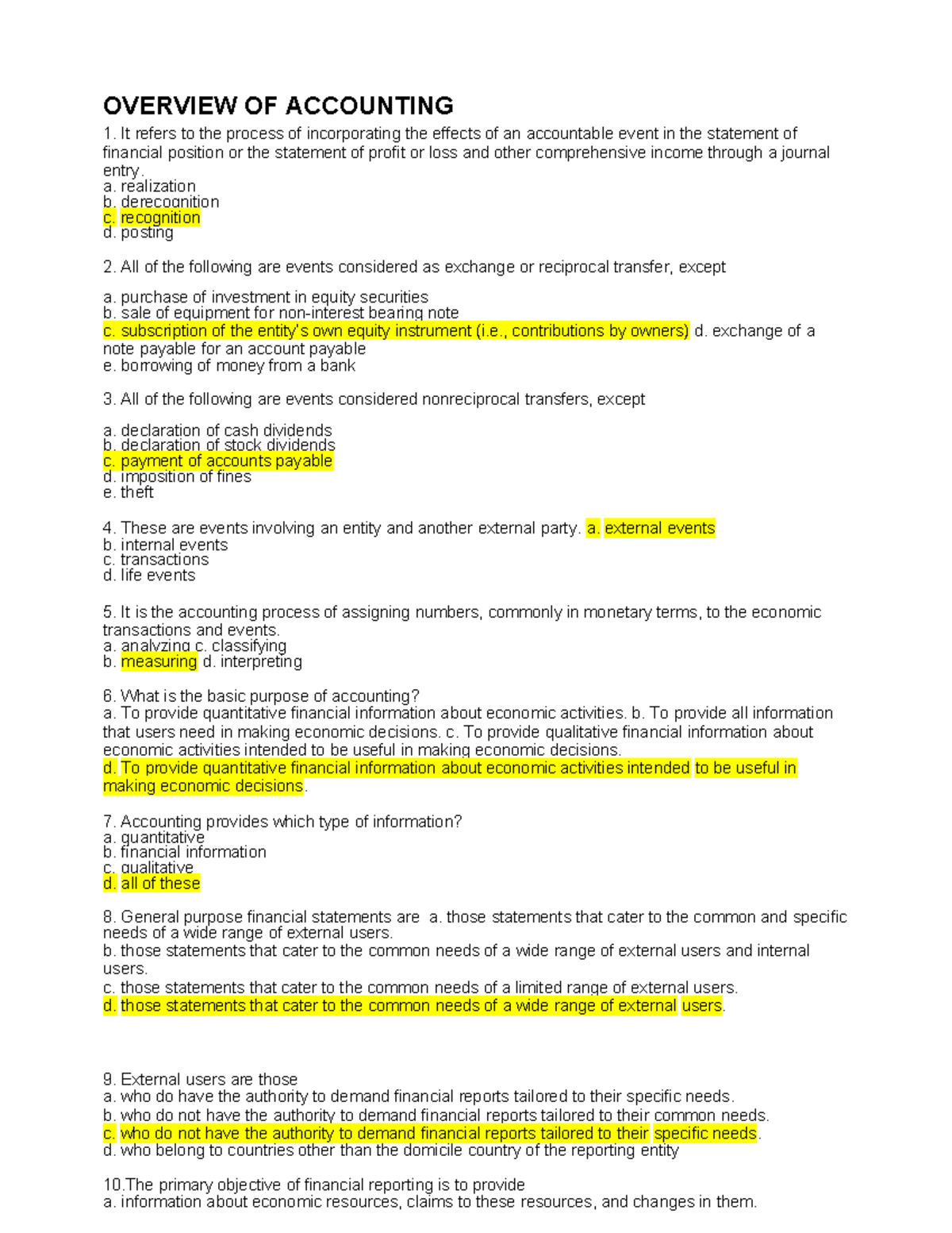 CFAS 101 - Comprehensive Reviewer Notes on Accounting Principles ...
