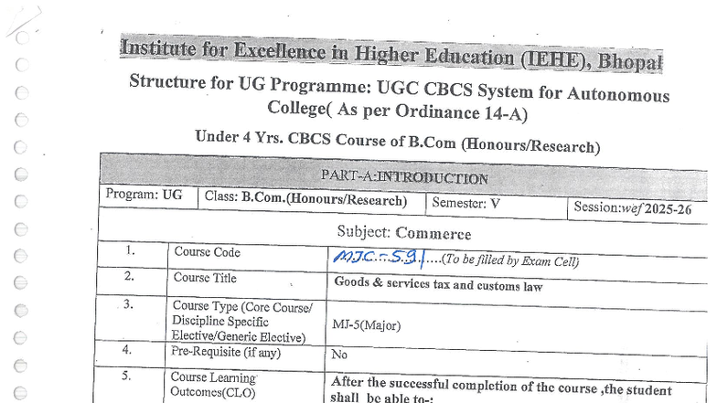 Gst syllabus - practical sums - Institute for Excellence in Higher ...