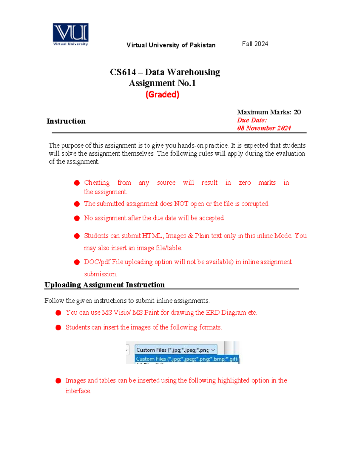 Fall 2024 CS614 Assignment 1 - Data Warehousing Normalization Analysis ...
