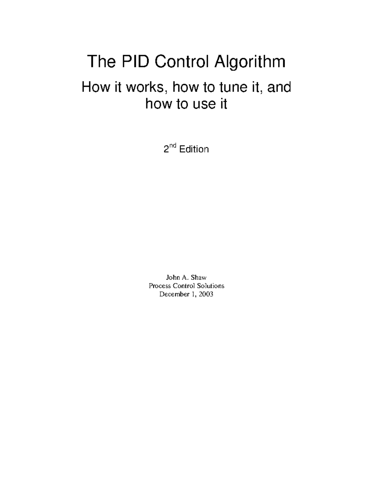 PID Control Algorithm - sách PID - The PID Control Algorithm How it ...