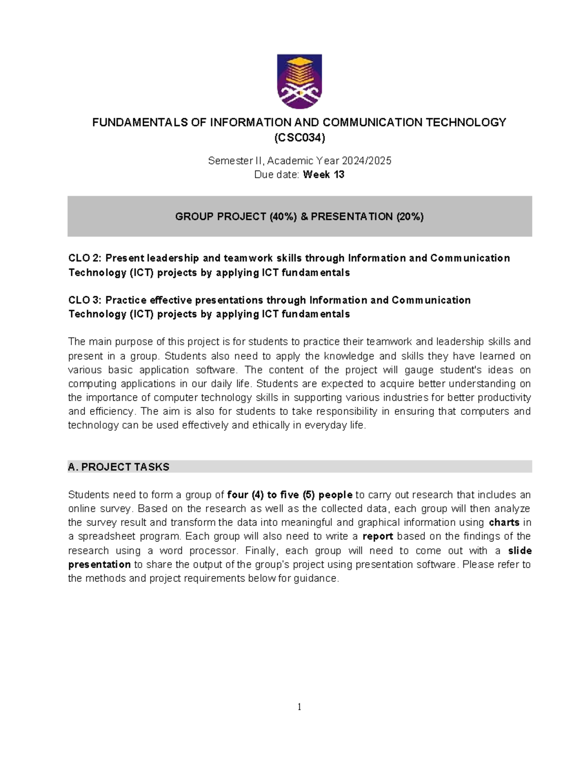 CSC034 Group Project: Enhancing ICT Skills Through Teamwork and ...