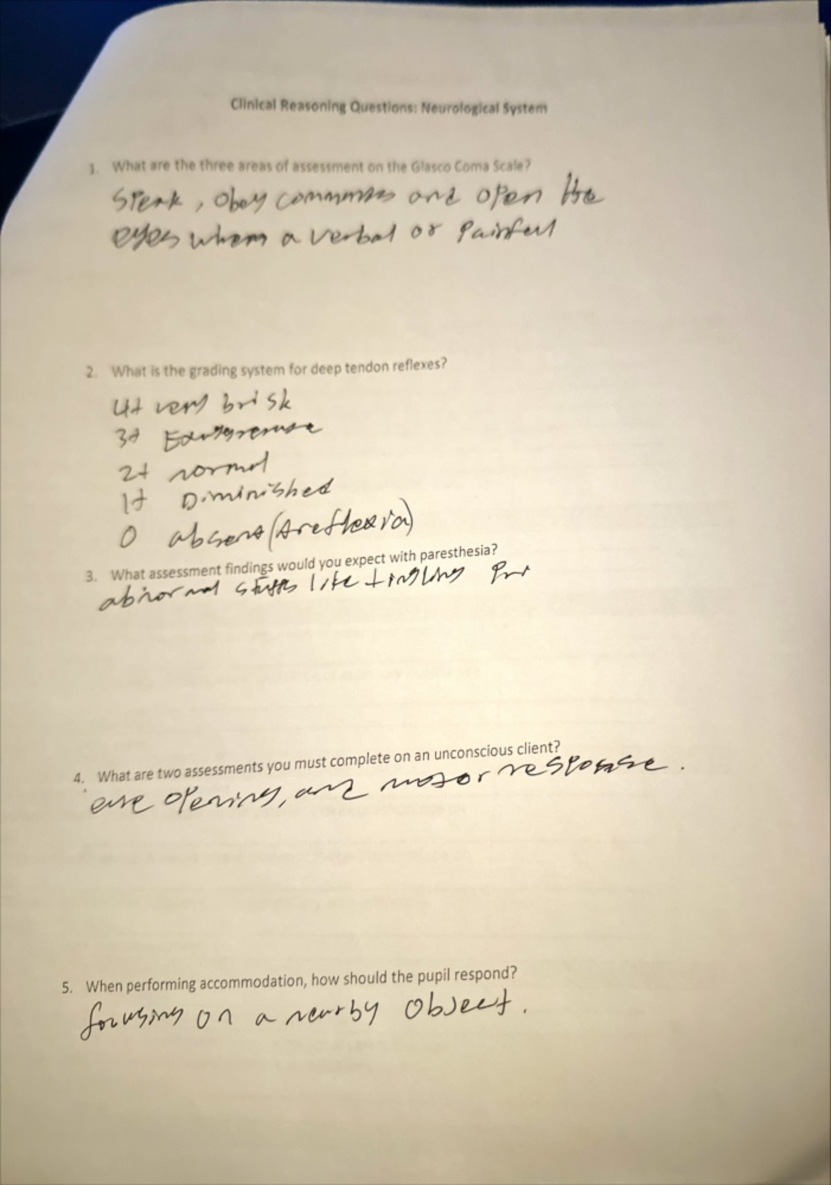 Final Exam Notes for Neurology (07) – Clinical Reasoning Questions ...