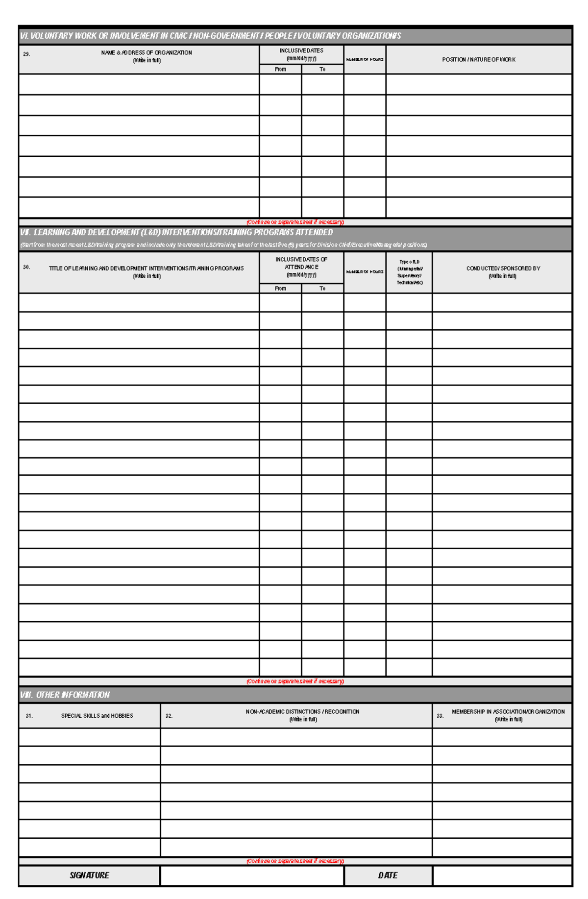 PDS 2017 CS Form No. 212 Blank Revised for Personal Data Sheet - Studocu