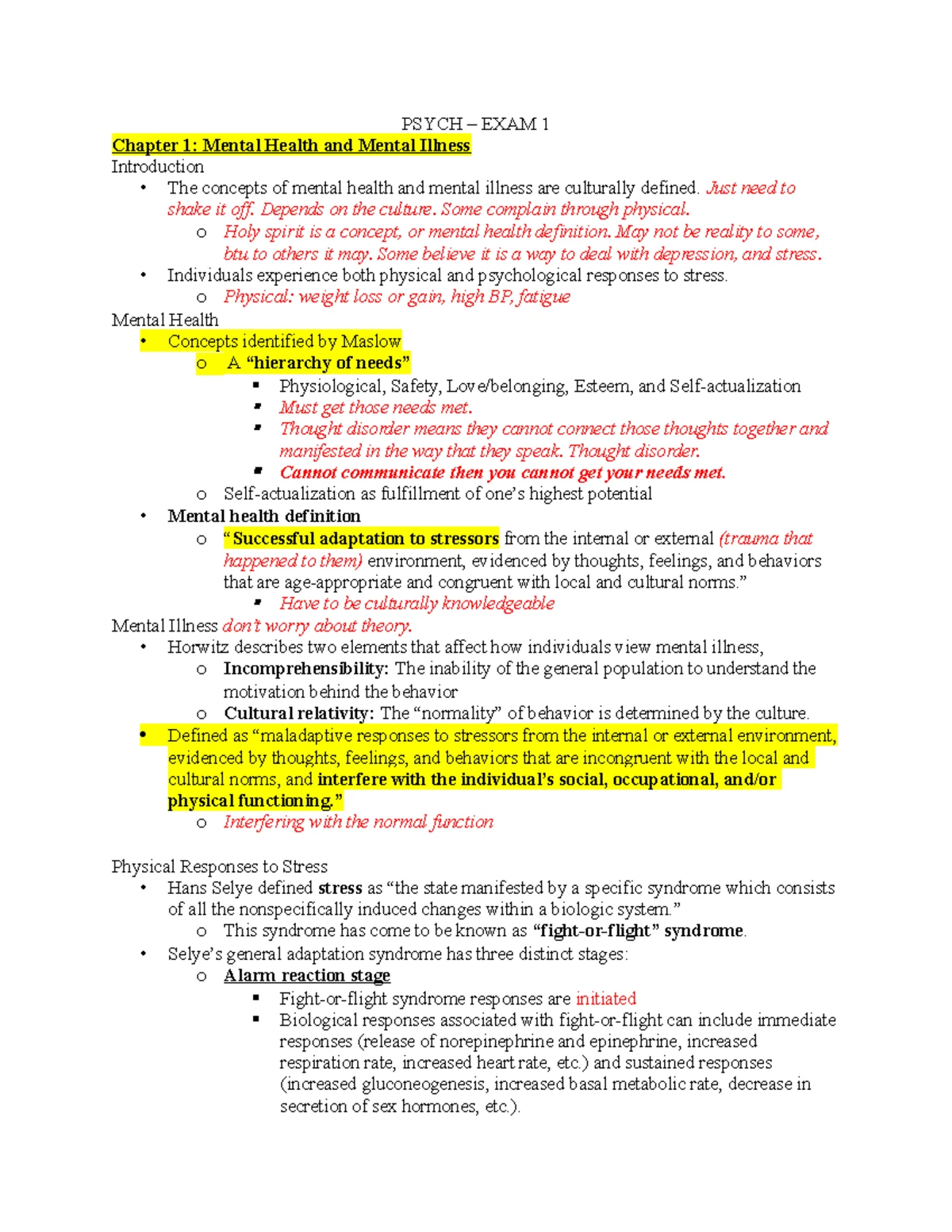 MH Exam 1 Study Guide: Key Concepts in Mental Health Nursing - Studocu
