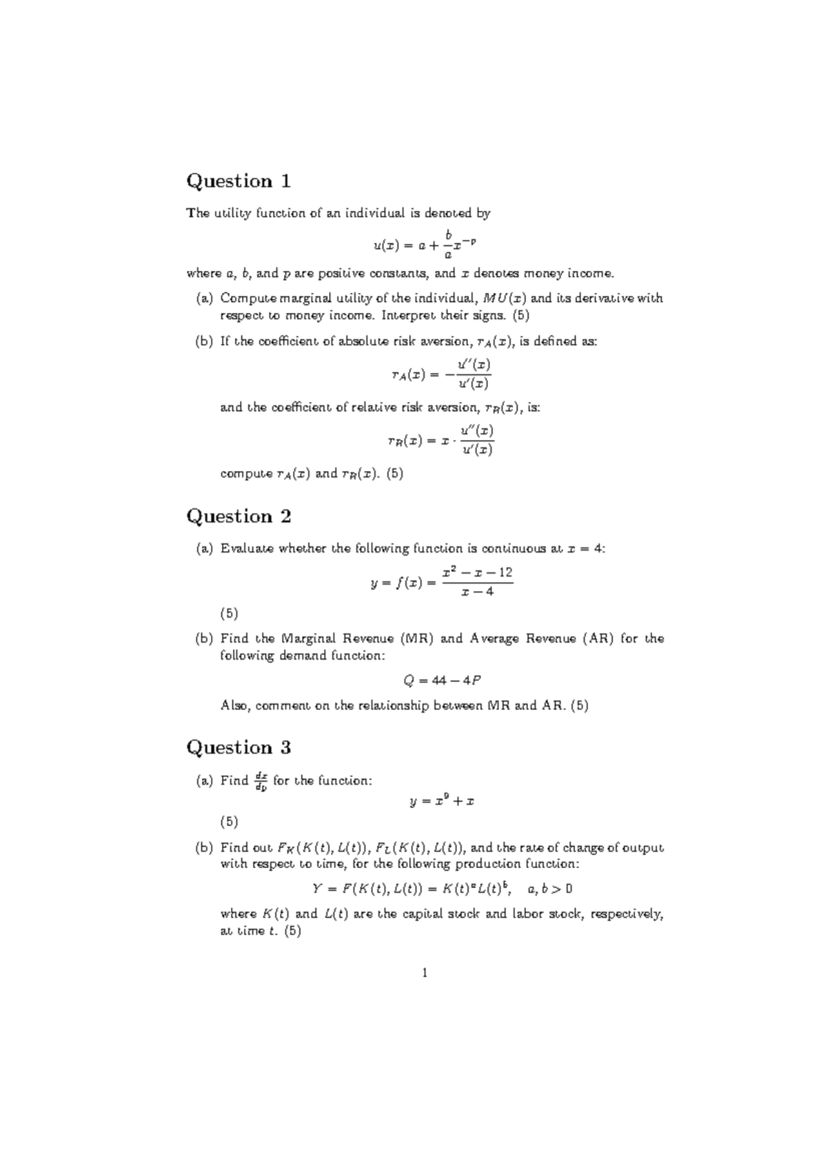 Optimisation Method of Economic Analysis Questions (ECO 101) - Studocu