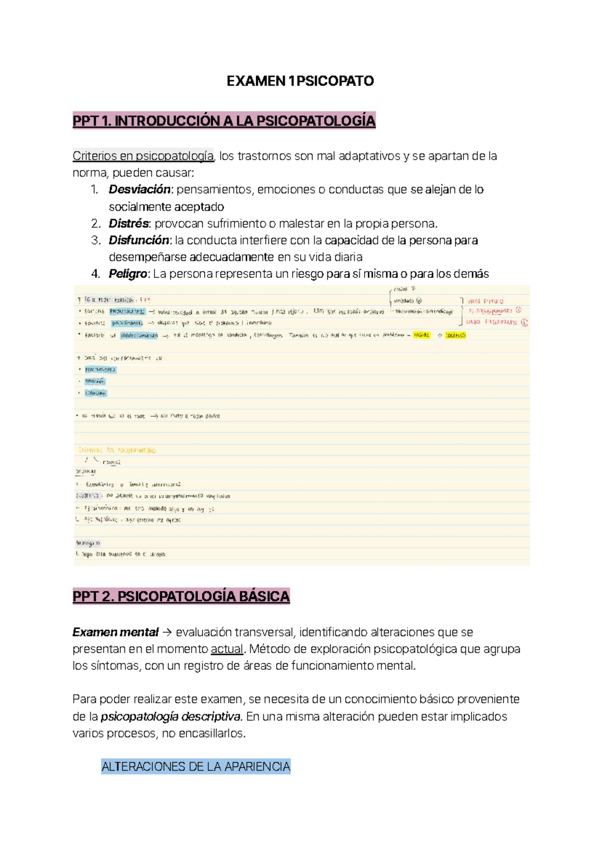 Examen 1 PSICOPATO: Introducción a la Psicopatología y Evaluación ...