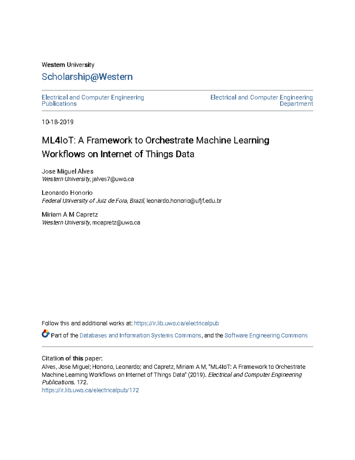 ML4Io T A Framework to Orchestrate Machine Learning Workflows on ...