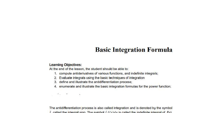 Lecture Basic- Integration- Formulas-CS1A - BS Mathematics Major In ...