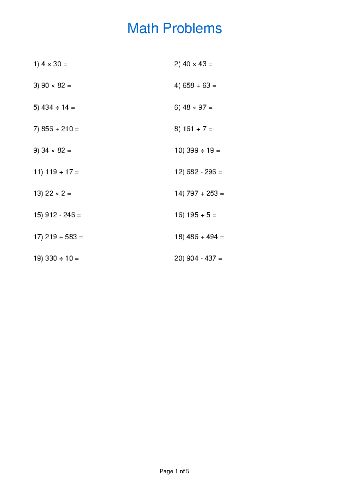 Fbju2yh5cl - Math Problems Practice Questions and Solutions - Studocu